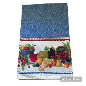 Vtg Daisy Kingdom Tablecloth Finished Panel Summer Bounty #4398 Grandma Kitsch